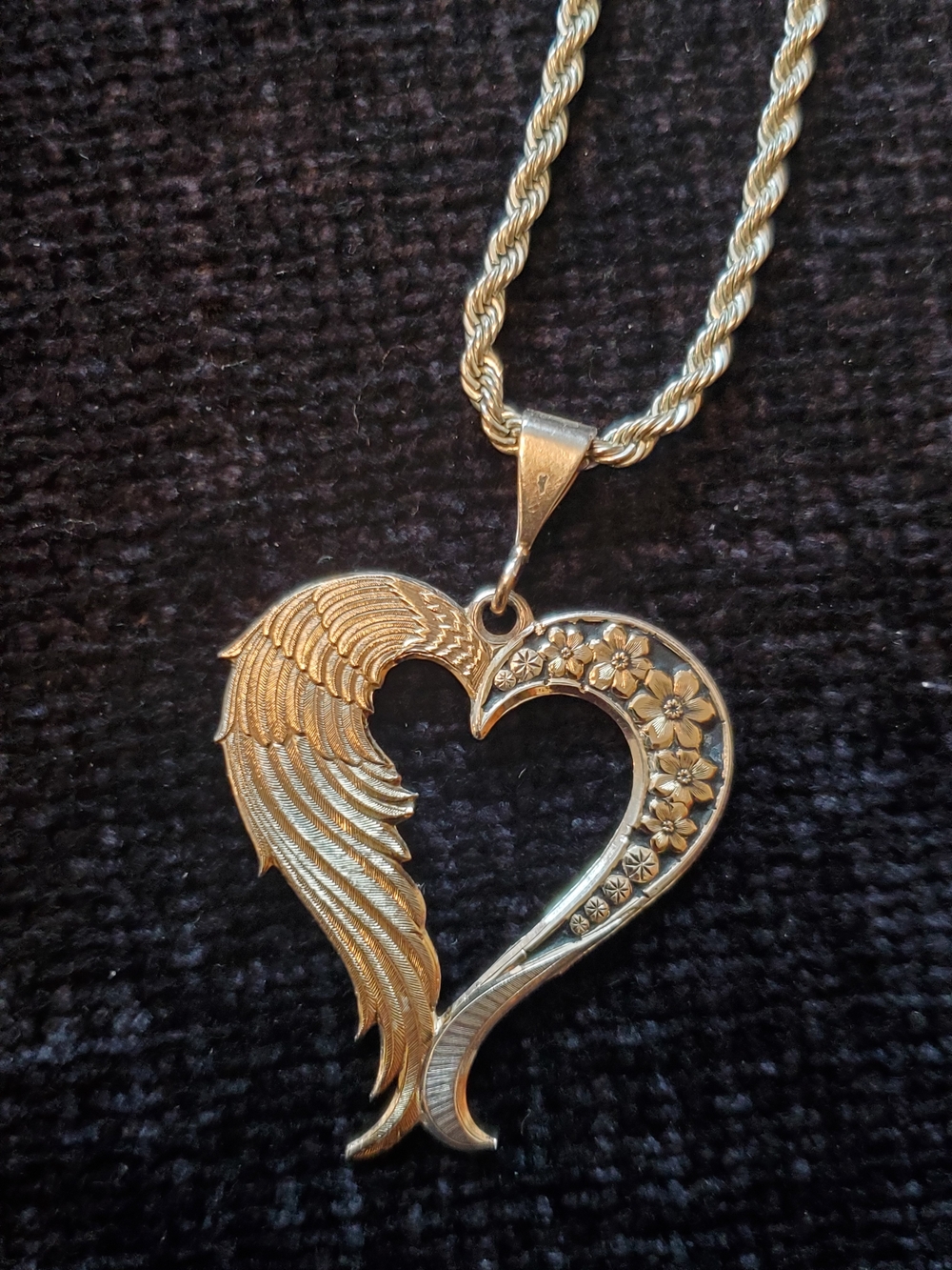 Gold Heart Wing Floral MONTANA SILVERSMITHS Sterling Necklace - Women's Jewelry